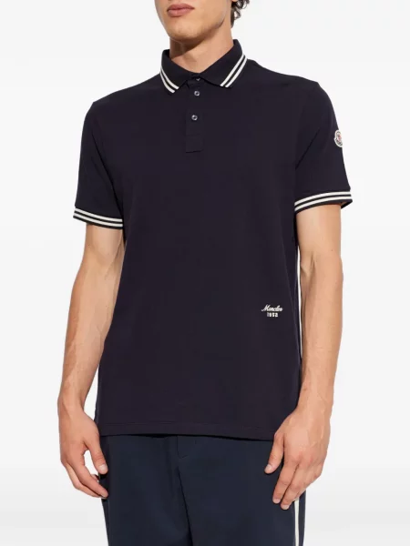 Polo Moncler με κέντημα μπλε