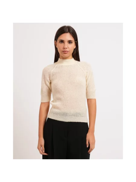 BOSS sweter z wełną Fewe beżowy