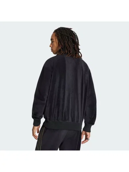 Velurová bunda Adidas černá