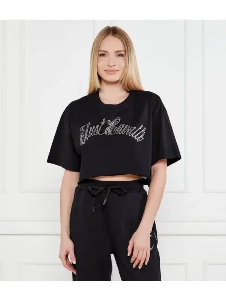 Just Cavalli Póló | Cropped Fit fekete
