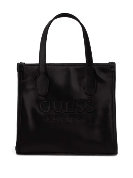 Шопинг чанта Guess с автограф черно