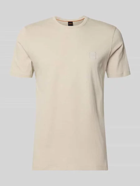 T-shirt o kroju regular fit z czystej bawełny model „TALES” Boss Orange beżowa