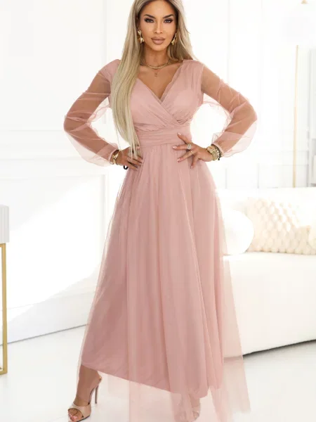 Sukienka Numoco Basic różowa