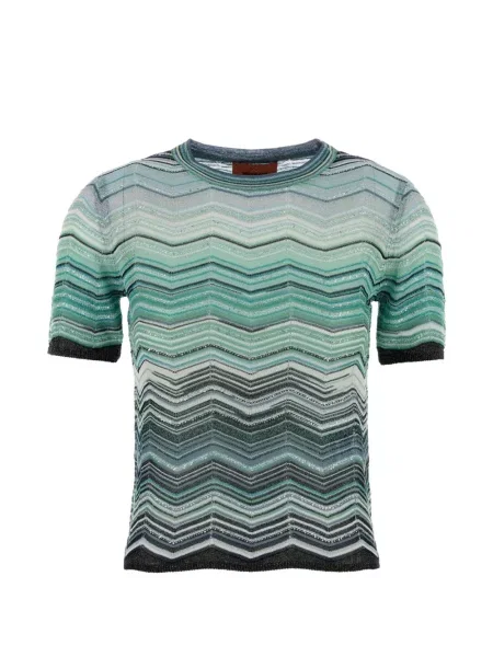 Tricou Missoni cu broderie verde