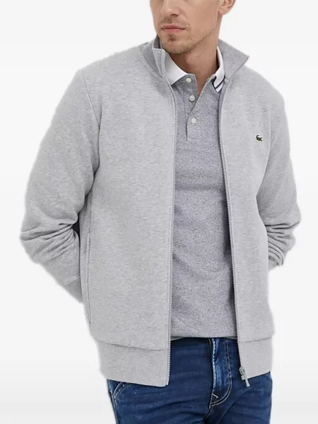 Gulerat hanorac cu fermoar Lacoste gri