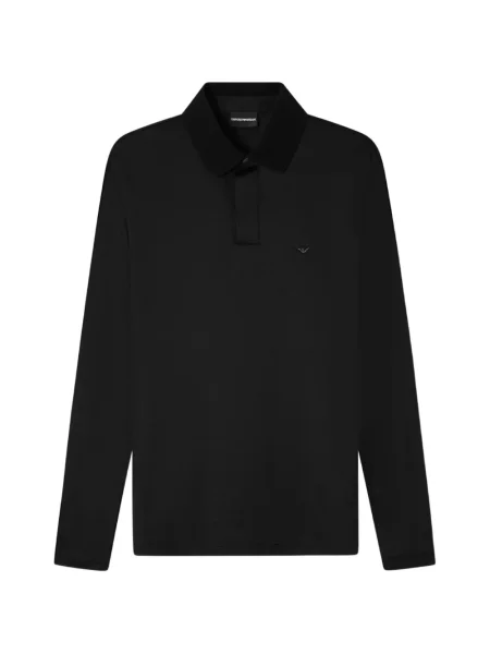 Polo Emporio Armani lung cu autograf negru