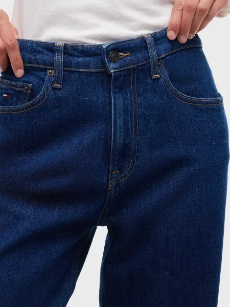 Прямые джинсы Tommy Jeans с высокой посадкой синие