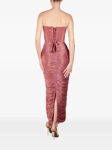 Rochie midi Andreea Veneciuc cu volane roz