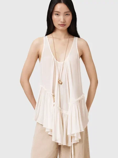 AllSaints bluză RACH uni alb