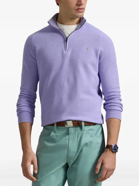 Tricou polo Polo Ralph Lauren cu glugă cu blană cu broderie roșu