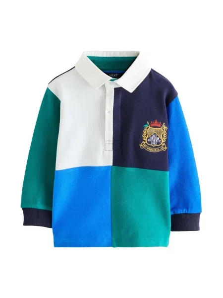 Next Tricou albastru / auriu / verde alb