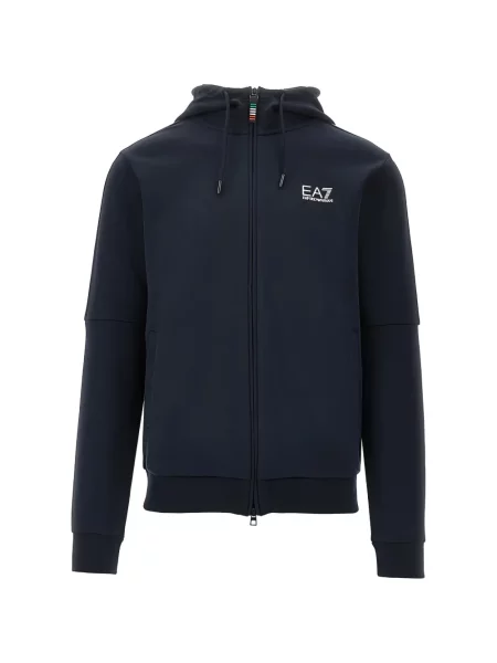 Hanorac cu glugă Ea7 Emporio Armani albastru