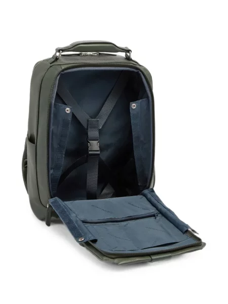 Rucsac Piquadro din piele cu autograf verde