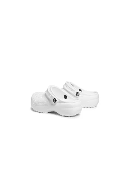 Klasické pantofle Crocs na platformě bílé