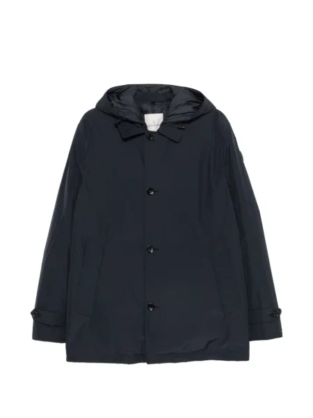 Geacă parka Moncler cu glugă albastru