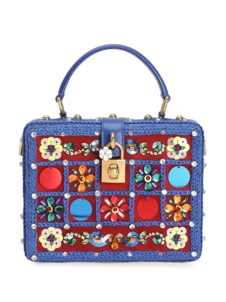 Geantă Dolce & Gabbana cu broderie albastru