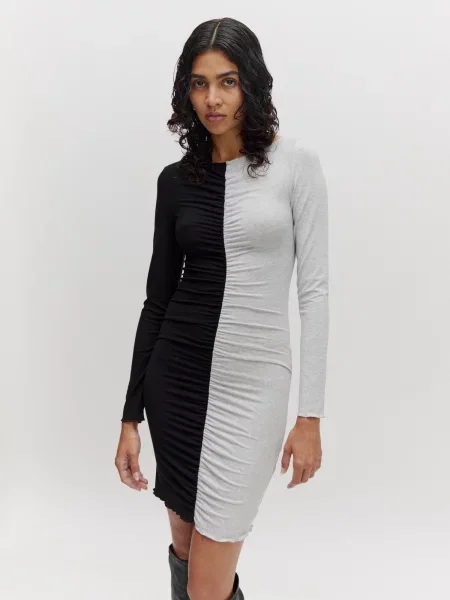 EDITED Rochie Waleah gri negru