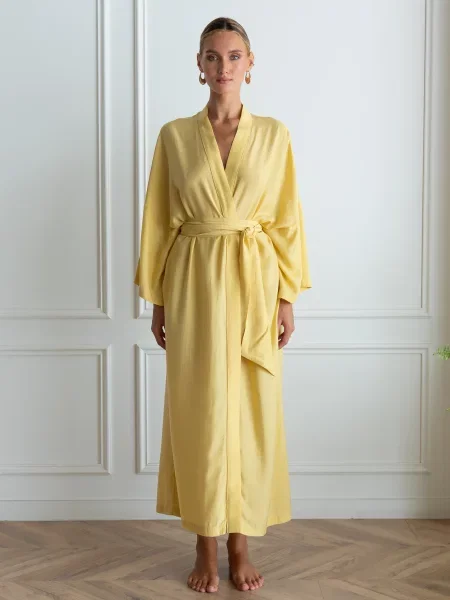 Халат FORLY бавовна/шовк жовтий