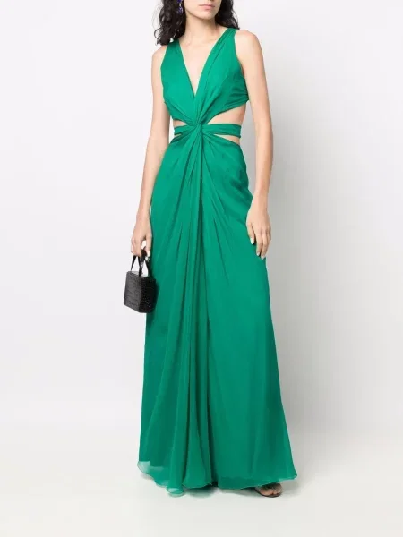Rochie Alberta Ferretti de mătase verde