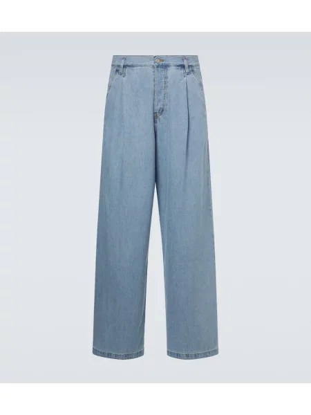 Blugi Dries Van Noten cu talie înaltă albastru