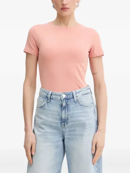 Tricou Trussardi cu broderie roz