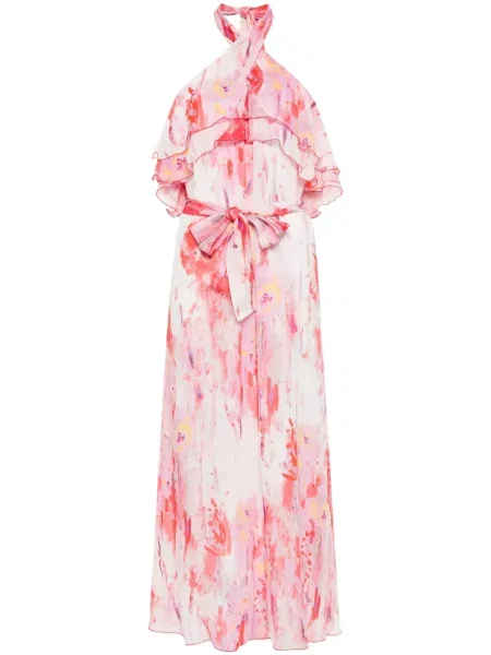 Rochie maxi Msgm cu imagine cu imprimeu abstract de costum roz