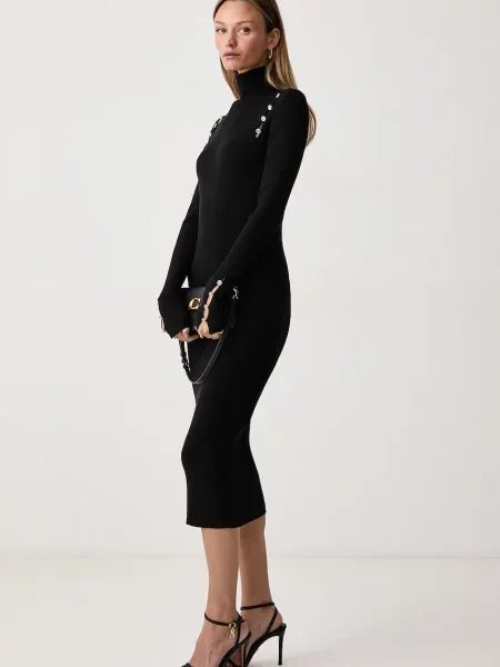 Fracomina rochie cu vâscoză negru