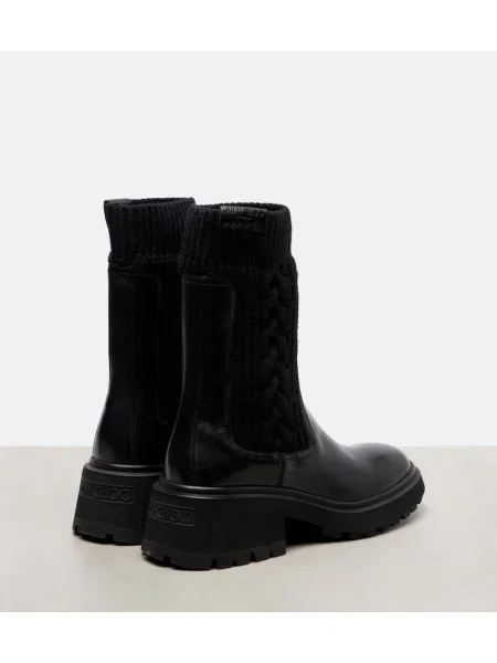 Kožené členkové čižmy Jimmy Choo čierna