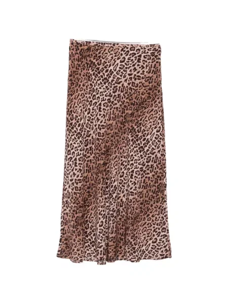 Fusta maxi Rixo cu imagine cu model leopard roșu