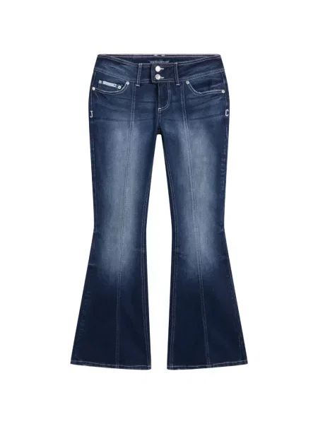 Blugi evazați Juicy Couture cu broderie evazate albastru