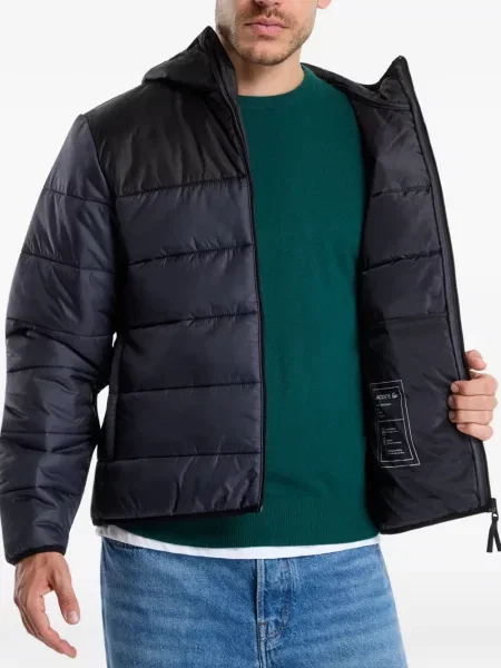 Geacă cu puf Lacoste cu glugă albastru