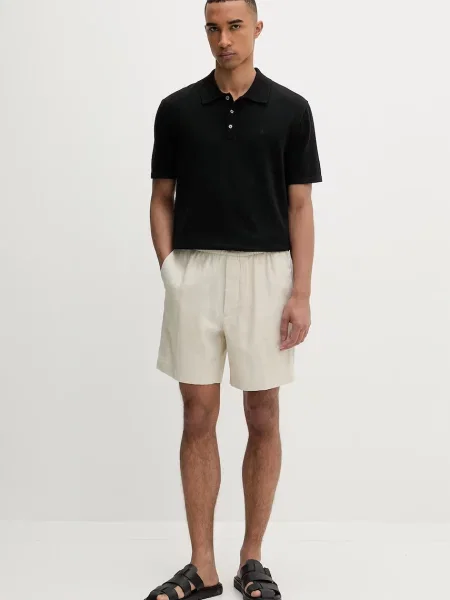 Calvin Klein kratke hlače z lanom bež