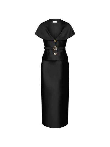 Cu centură rochie midi Violante Nessi negru