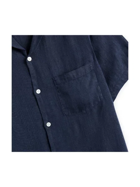 Ľanová s golierom košeľa Portuguese Flannel modrá