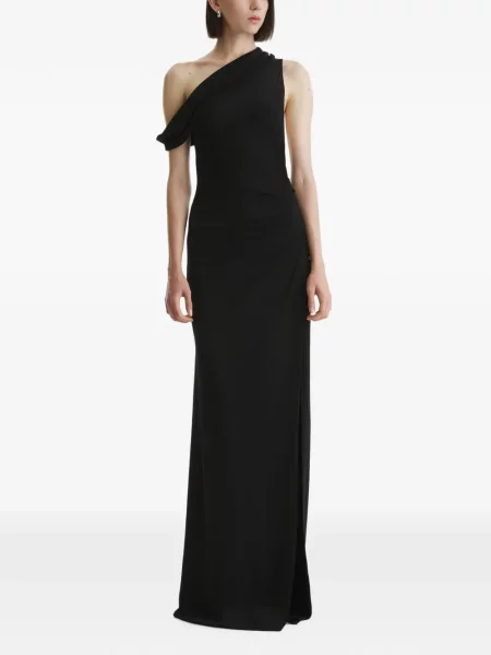 Rochie maxi 2310 Studio drapată cu un umăr gol negru