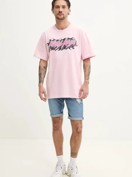 Футболка Karl Kani с принтом розовая