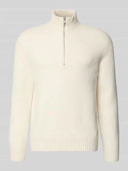 Sweter z dzianiny z elastycznej mieszanki wełny o kroju relaxed fit Jack & Jones biały