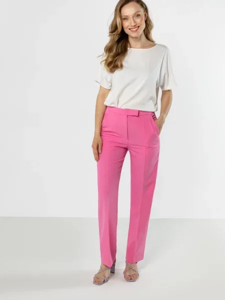 Spodnie z wysokim stanem Awama z wysoką talią białe