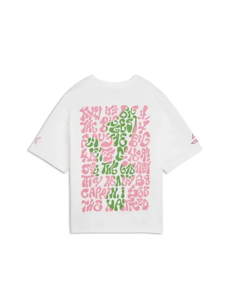 PUMA Koszulka Flau'jae Graphic Tee Oversized Unisex Akcesoria S biały