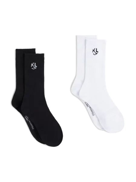 KARL LAGERFELD JEANS Ponožky Monogram-Socken in mittlerer Länge biela čierna