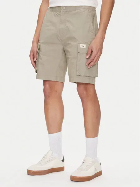Pantaloni scurți din denim Calvin Klein Jeans bej