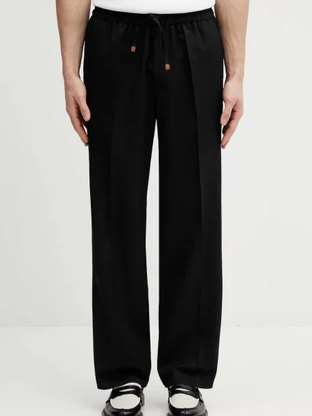 Hlače z dodatkom volne Drôle de Monsieur Pantalon Droit črna