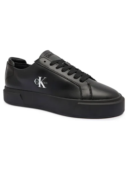 Sneakers Calvin Klein Basket Cupsole Laceup Lth Ml Negru alb