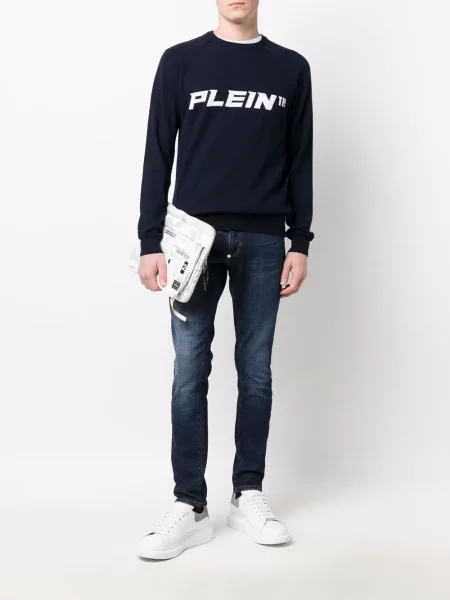 Raštuotas megztinis Philipp Plein mėlyna