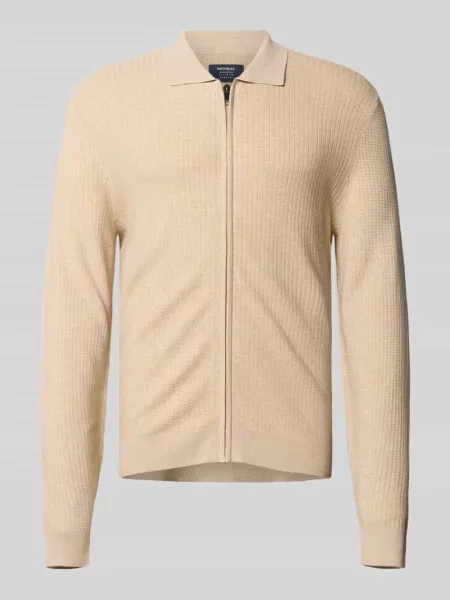 Kurtka o kroju slim fit z dzianiny z mieszanki z wykładanym kołnierzem Mcneal