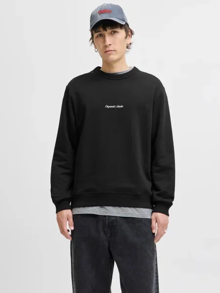 JACK & JONES Mikina JORNORREBRO čierna biela