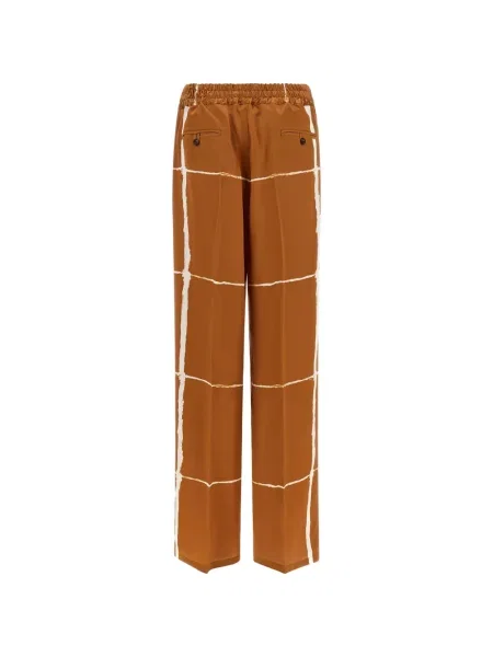 Pantaloni Kiton de mătase maro