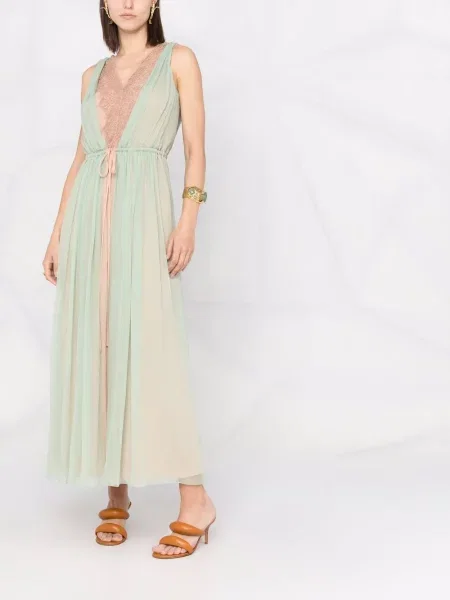 Rochie Alberta Ferretti de mătase verde