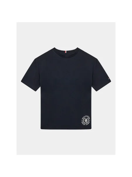 Tommy Hilfiger Póló Crest Logo D Regular Fit sötétkék