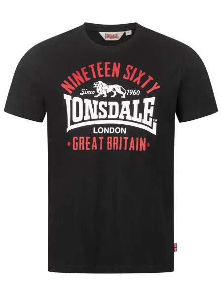 LONSDALE Tricou Kilchoan roșu alb negru